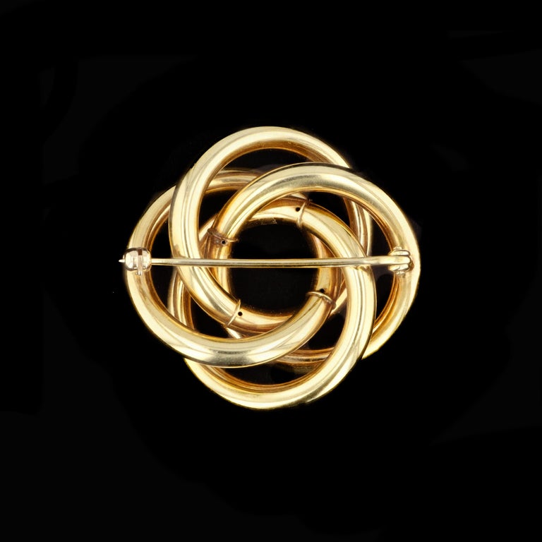 14k Yellow Gold Love Knot Pin For Sale at 1stDibs