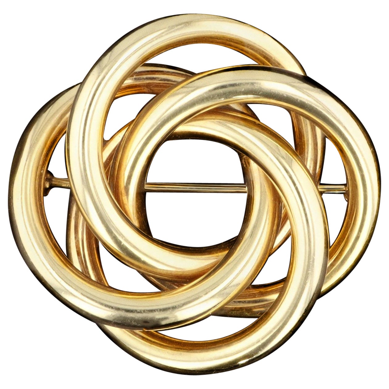 Épingle à cheveux en or jaune 14k avec nœud d'amour