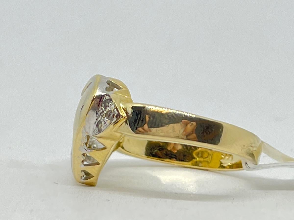Bague pour femme « Lucky » en or jaune 14 carats avec zirconia cubique, 4,7 g, taille 7,5 Bon état - En vente à South Bend, IN