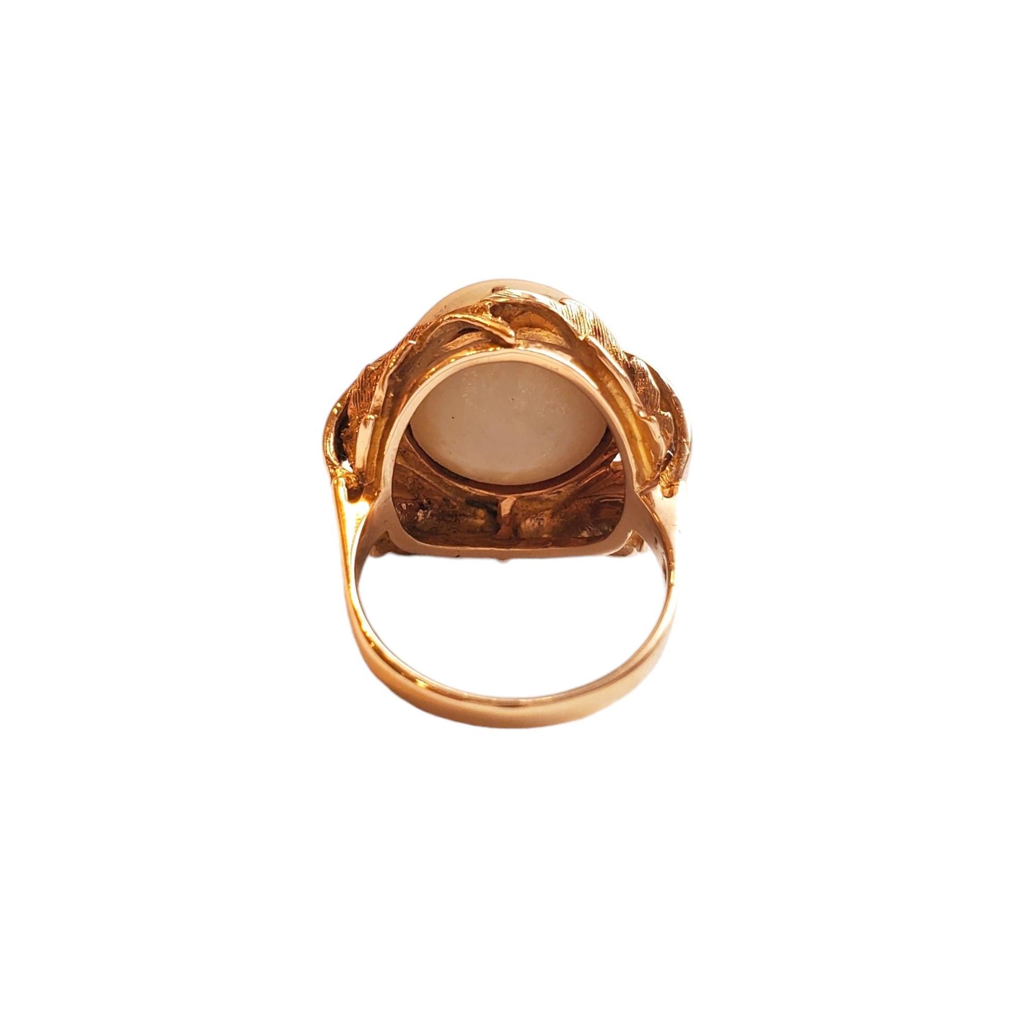 Bague en or jaune 14K avec dôme en perle de Mabe #17737 Pour femmes en vente