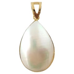 Antique 14K Yellow Gold Mabe Pearl Pendant #16897