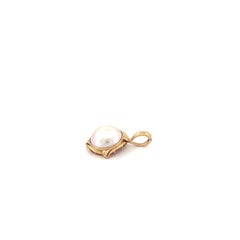 14K Yellow Gold Mabe Pearl Pendant Bezel Set with Large Bail