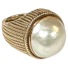 14K Yellow Gold Mabe Pearl Ring