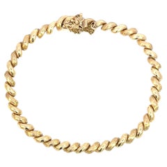 14k Yellow Gold Macaroni Bracelet 