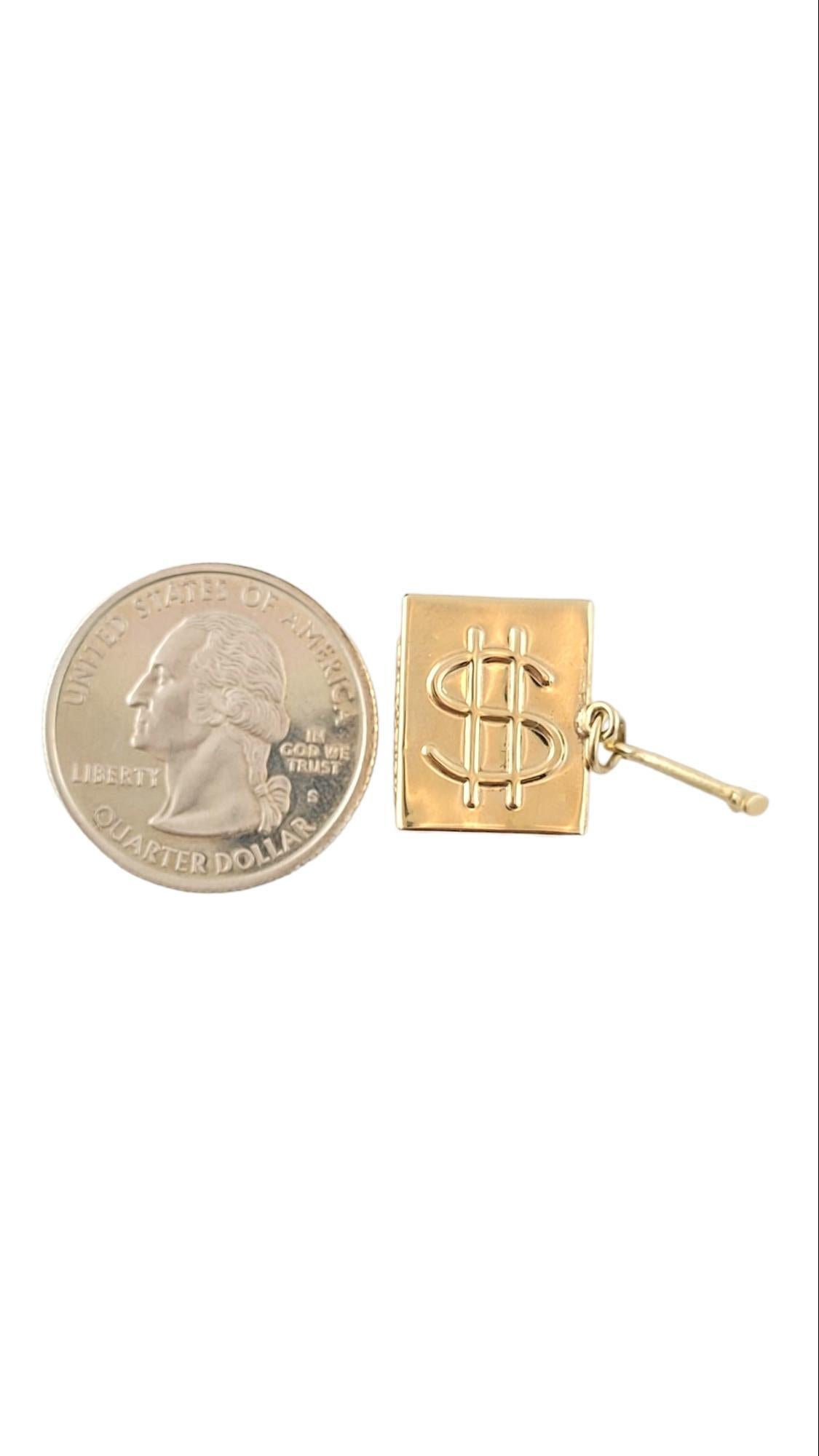 Women's 14K Yellow Gold Mad Money Box Charm #15224 For Sale