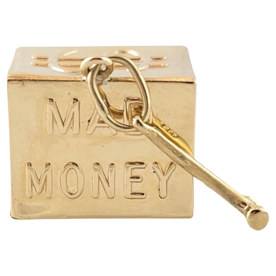 14K Yellow Gold Mad Money Box Charm #15224 For Sale