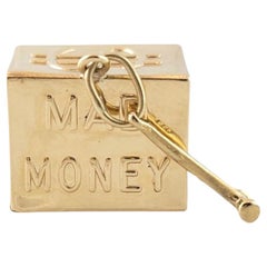 Vintage 14K Yellow Gold Mad Money Box Charm #15224