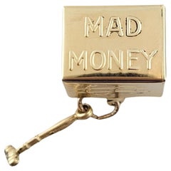 14K Gelbgold Mad Money Box Charm #16257 Mad Money Box Charme