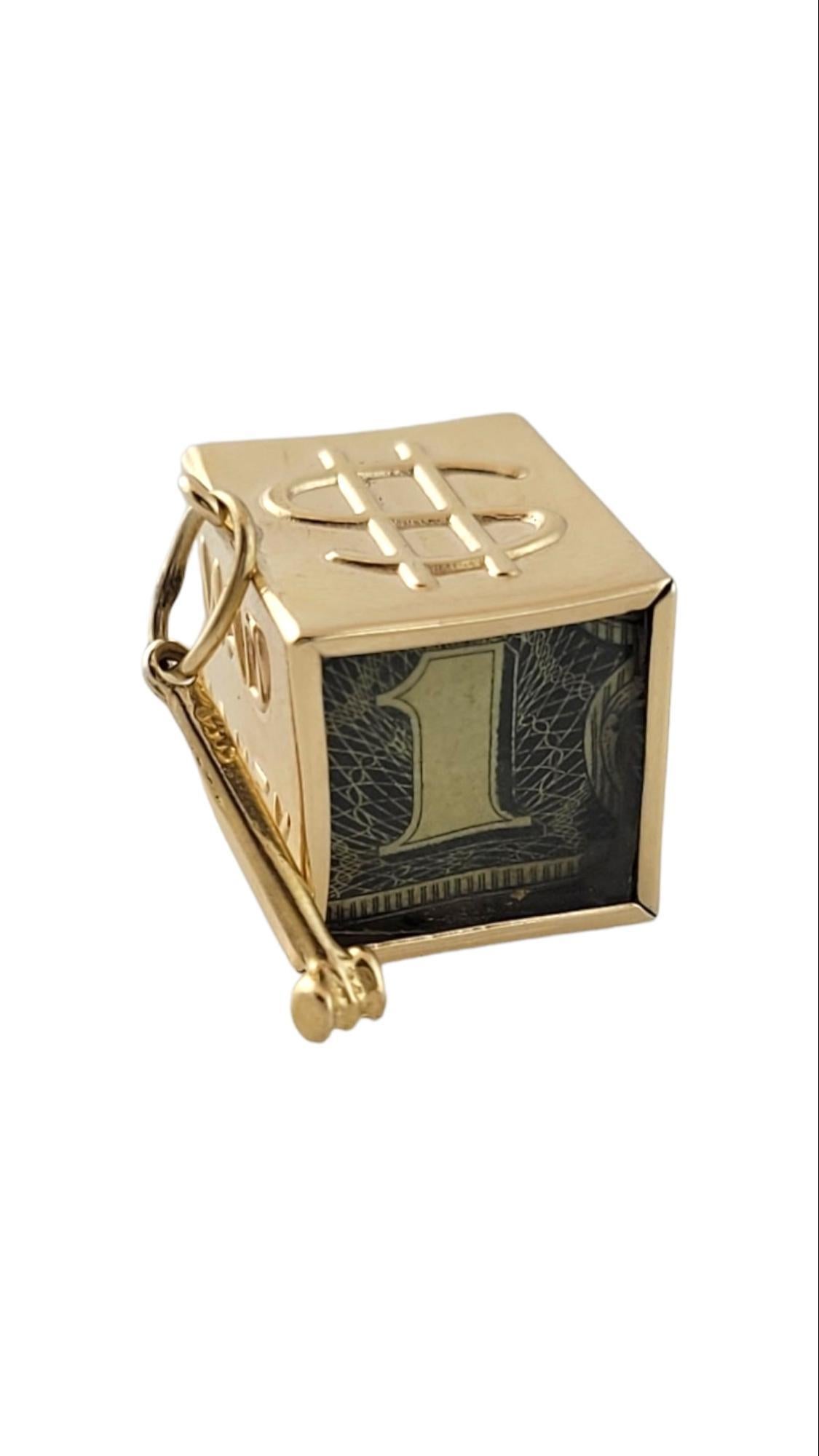 14K Yellow Gold Mad Money Box Charm #19725 In Good Condition In Washington Depot, CT