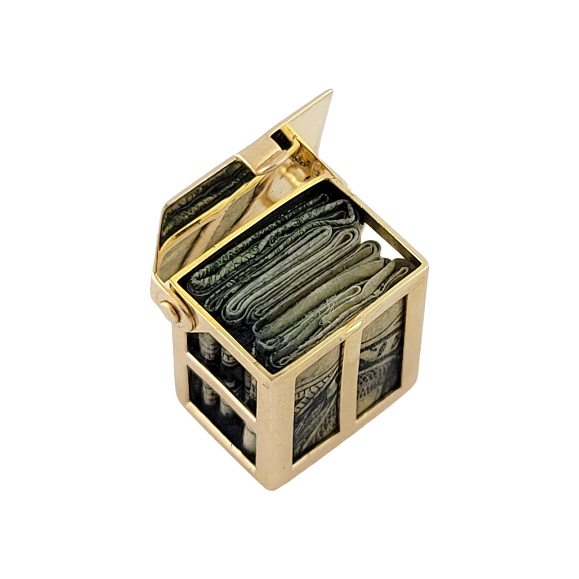 14k Yellow Gold Mad Money Box Charm 2