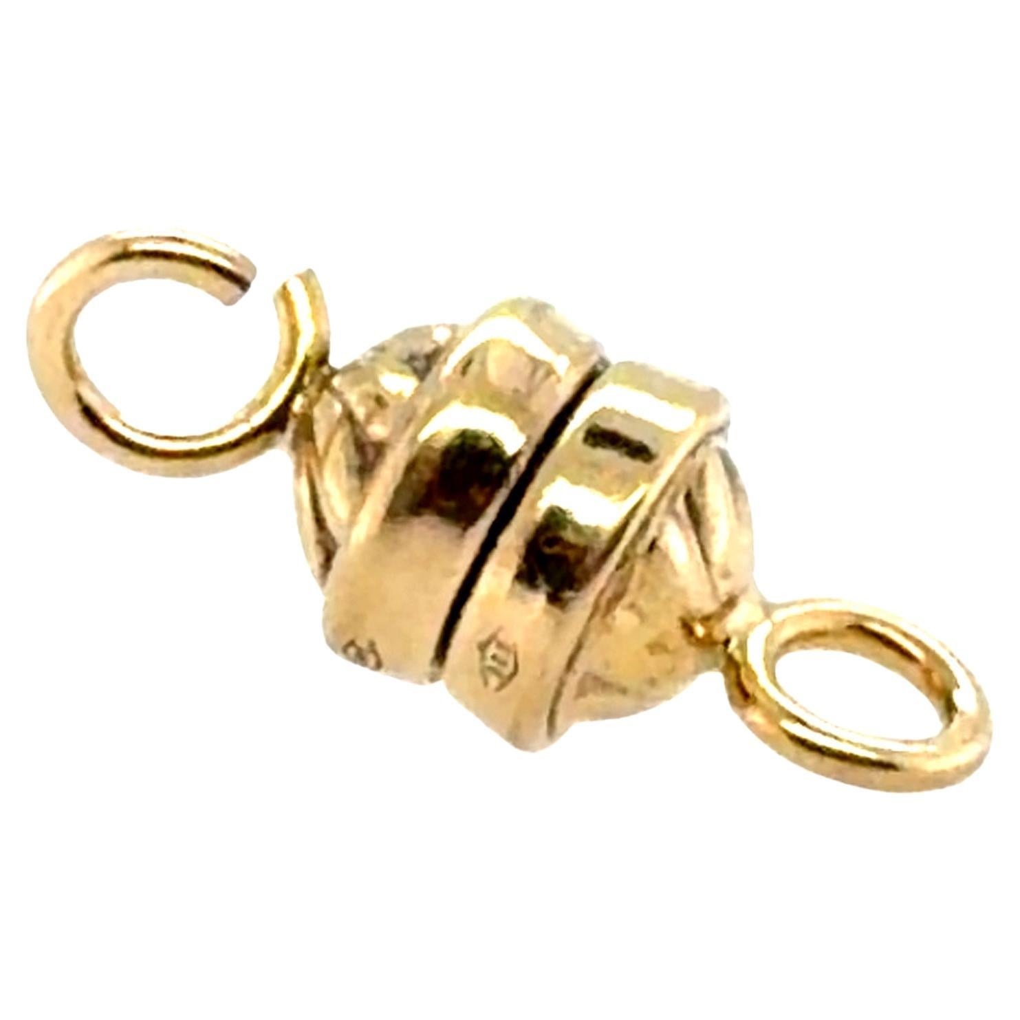 14K Yellow Gold Magnetic Necklace Bracelet Clasp 7mm Magnet Chain Clasp