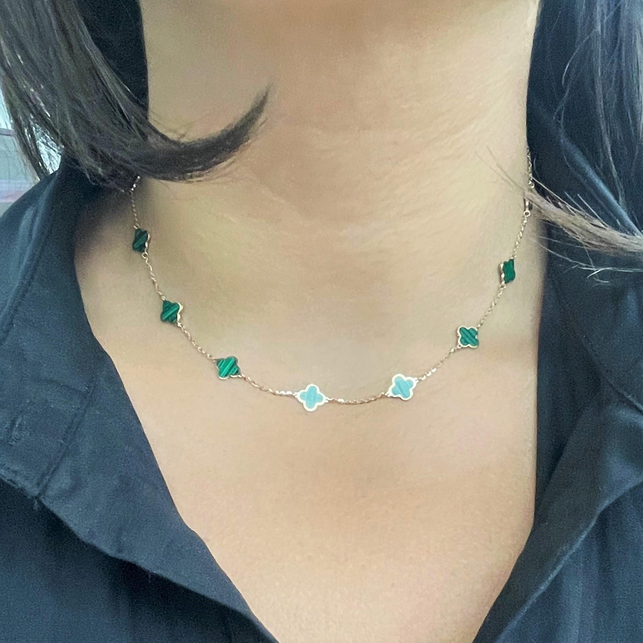 collier trèfle or