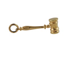 14K Yellow Gold Judge's Gavel Charm