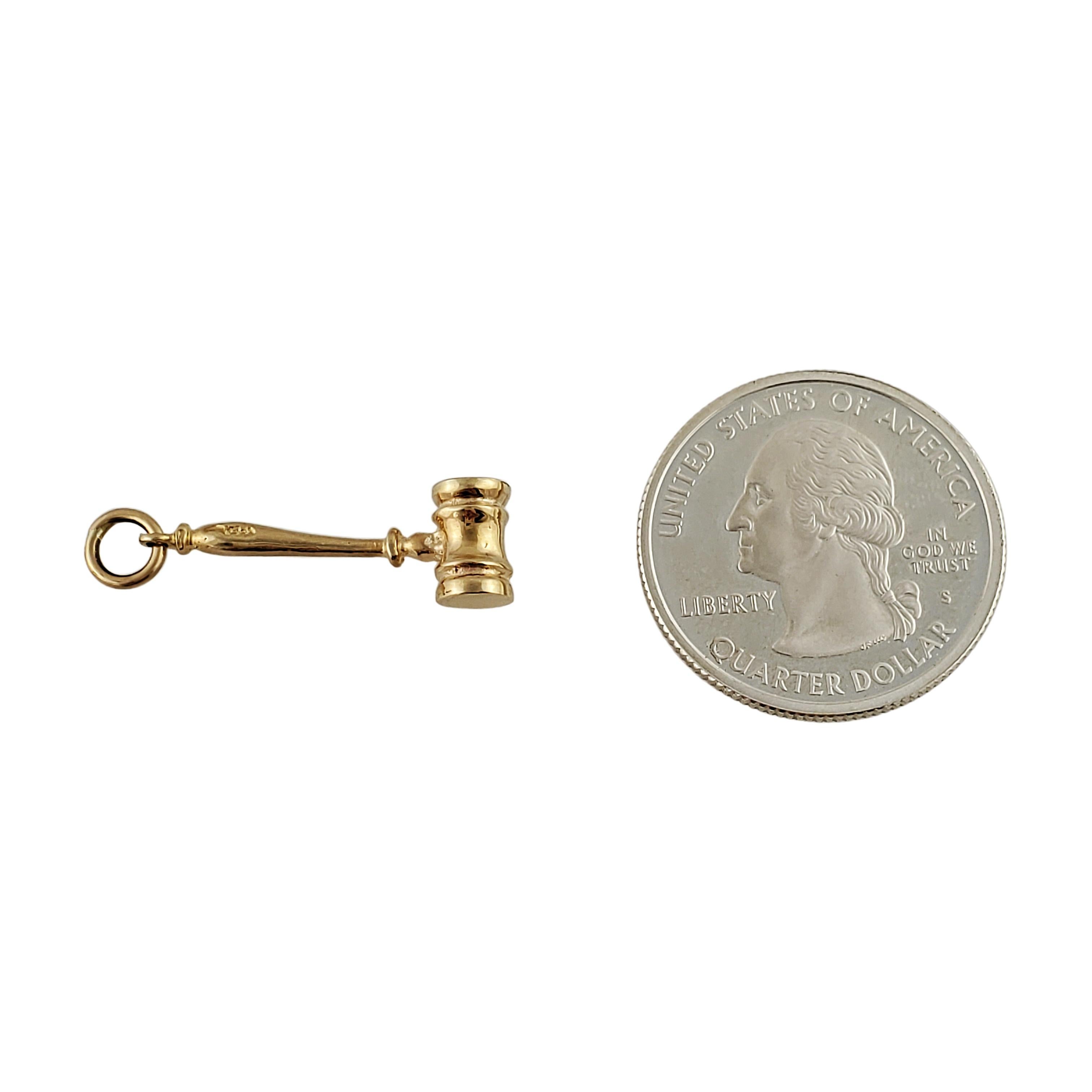 14K Yellow Gold Mallet Charm For Sale 1
