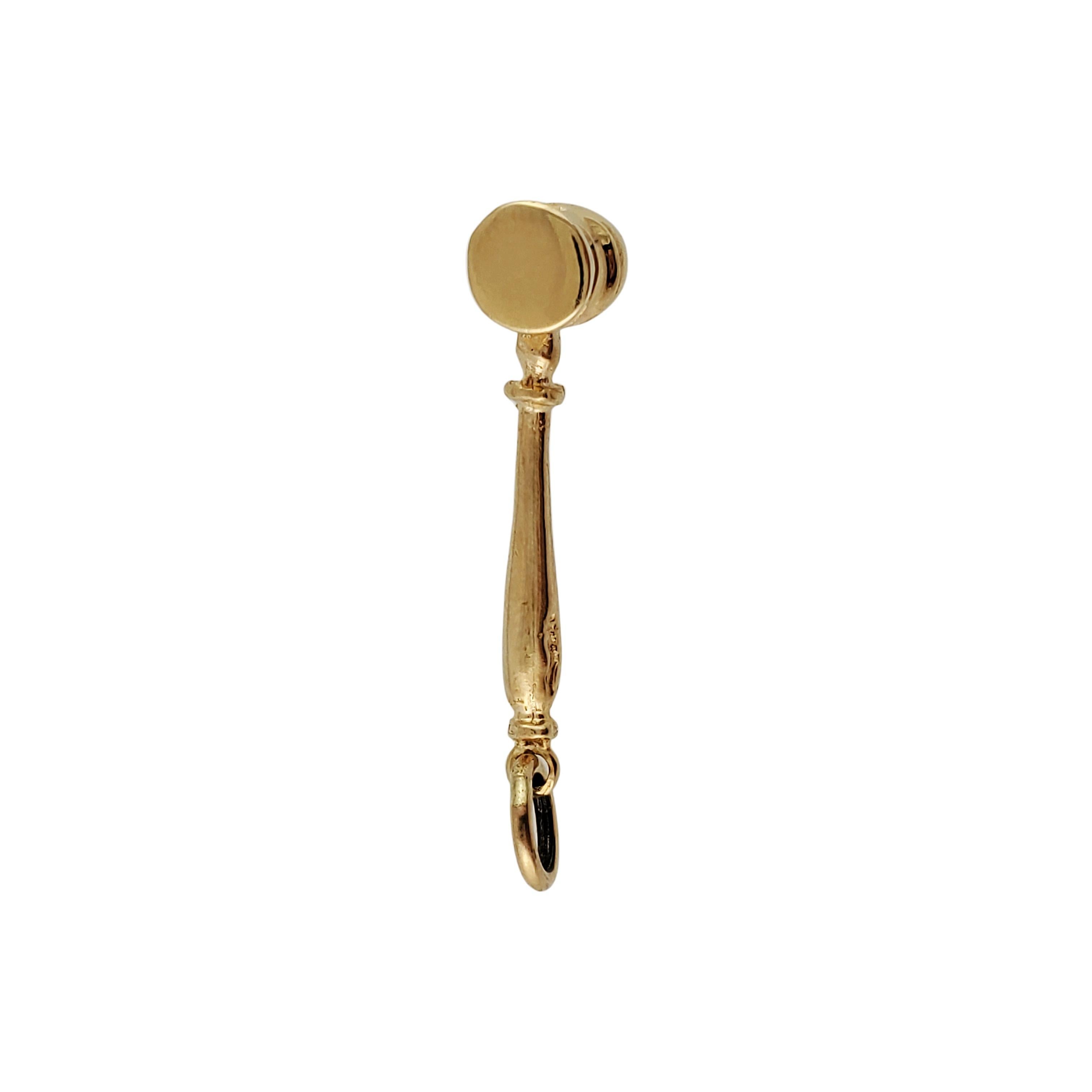 14K Yellow Gold Mallet Charm For Sale 3