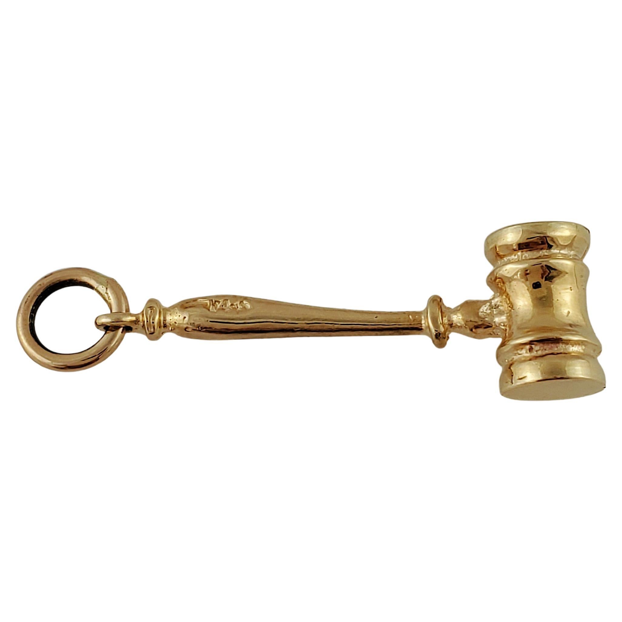 14K Yellow Gold Mallet Charm For Sale
