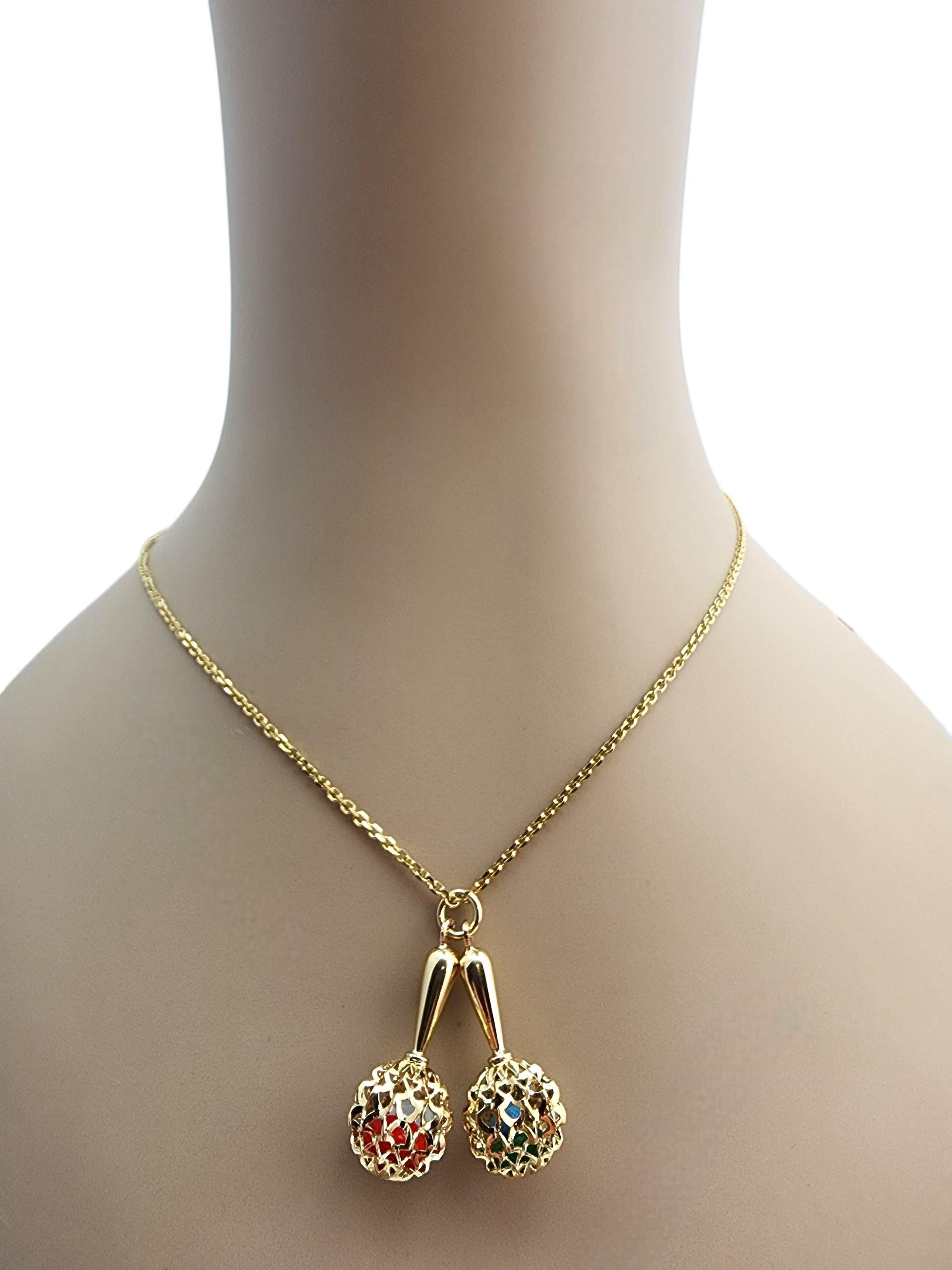 14K Gelbgold Maracas Charme #22766 im Angebot 4