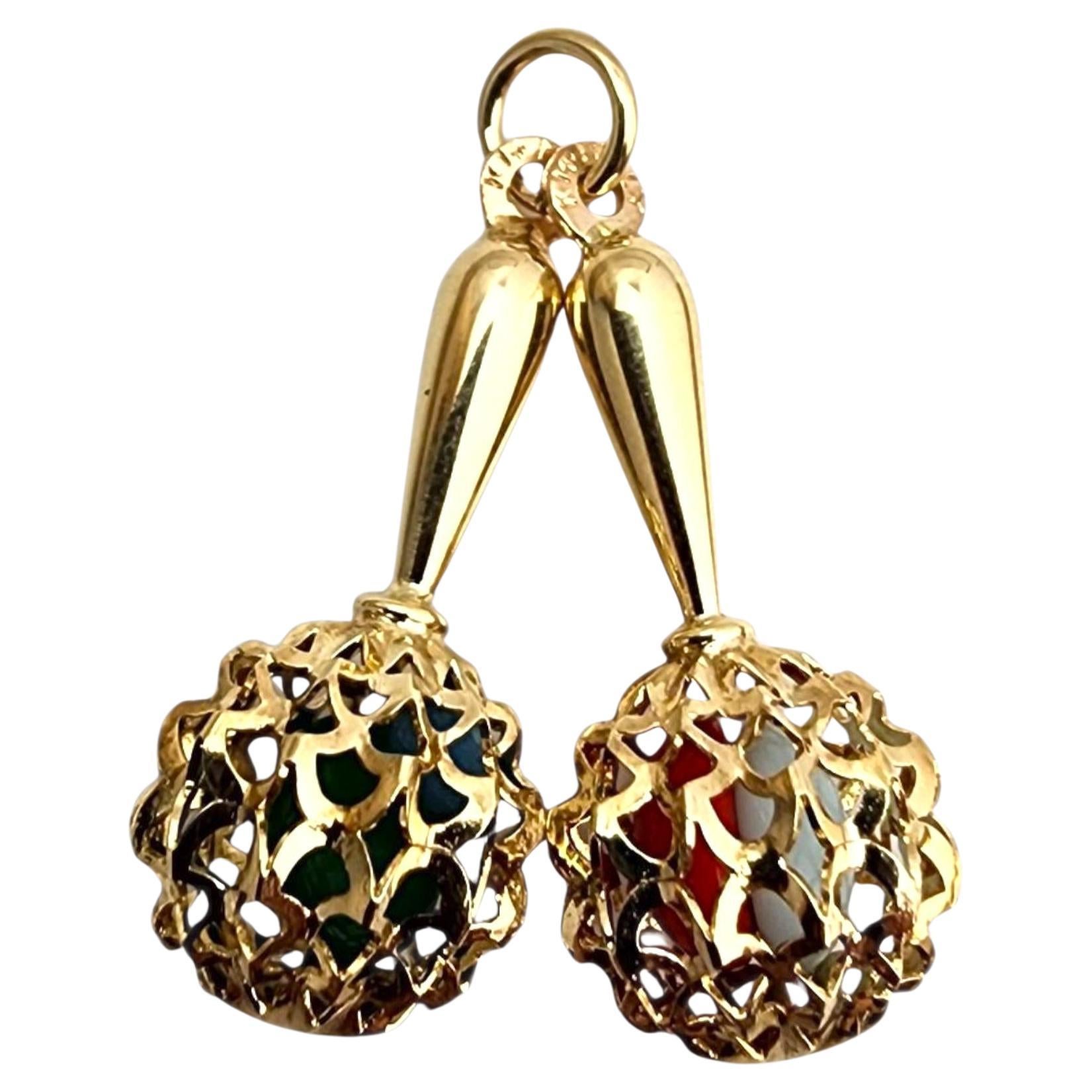 Charm Maracas in oro giallo 14K #22766