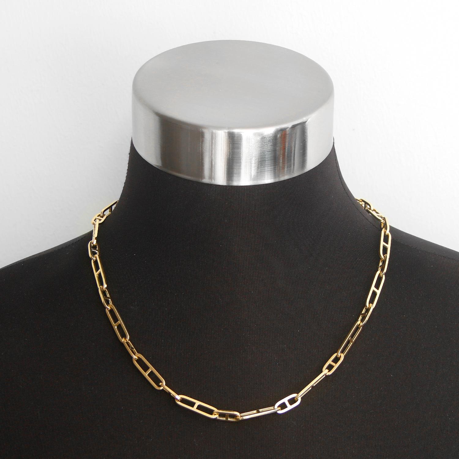 14K Yellow Gold Mariner Link with Bar Chain Necklace 20 Inches - 14K Yellow gold hollow mariner link with bar necklace. Length size 20 inches. Can be sized down.  Perfect for layering or worn alone. Total weight 14.70 grams.
