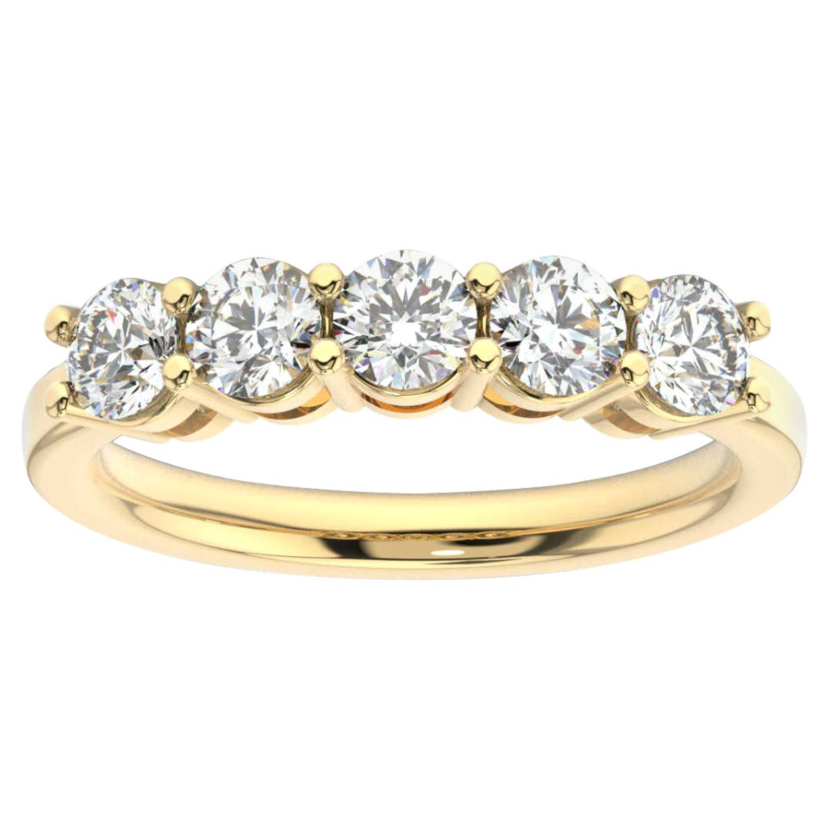 14K Yellow Gold Marne 5 Stone Diamond Ring '1 Ct. Tw' For Sale