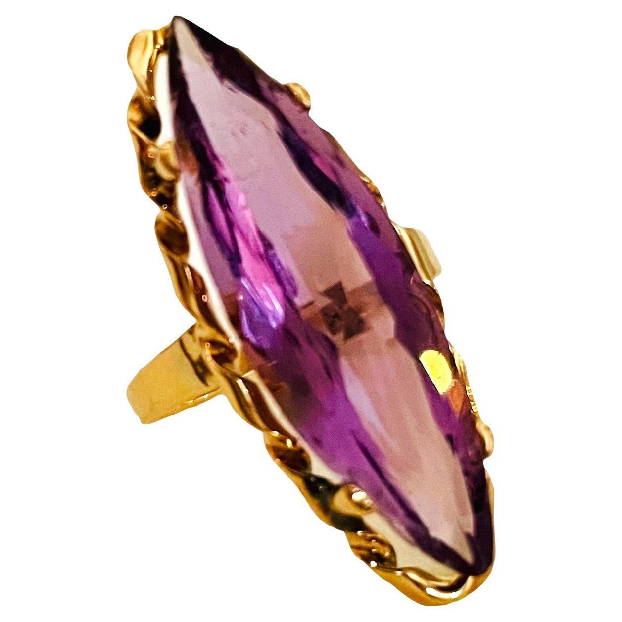 Attached is a Retail Appraisal for the secondary jewelry market.  This is not for insurance replacement value which would be much higher than this.

14K YG Amethyst Ring with twisted edged border

1 Large Marquis Shaped Amethyst Ring
Measuring