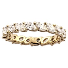 14K Yellow Gold Marquise Cut Diamond Eternity Ring