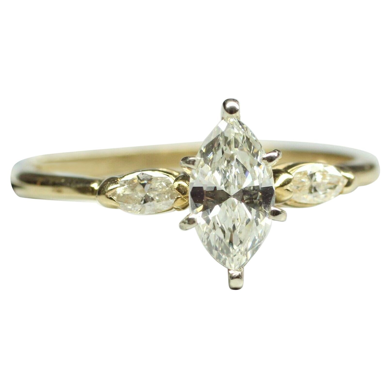 14k Yellow Gold Marquise Cut Diamond Ring 1.03cts