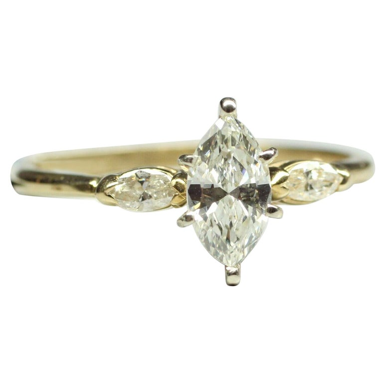 14k Yellow Gold Marquise Cut Diamond Ring 1.03cts For Sale at 1stDibs