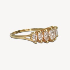 14K Yellow Gold Marquise Diamond Cluster Ring 1.00ct