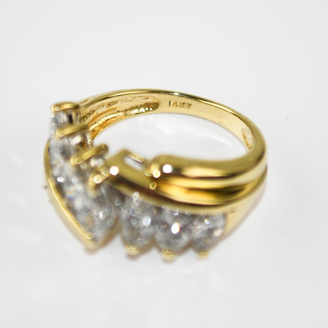 14K Gelbgold Marquise Diamant Cocktail Ring 1.50ct im Angebot 2