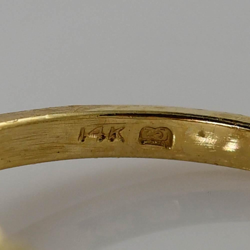 Bague de fiançailles en or jaune 14K avec diamant marquise 0.25ct Excellent état - En vente à Laguna Beach, CA