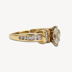 14K Yellow Gold Marquise Diamond Engagement Ring