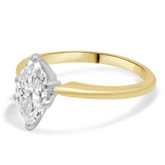 14 Karat Yellow Gold Marquise Diamond Engagement Ring