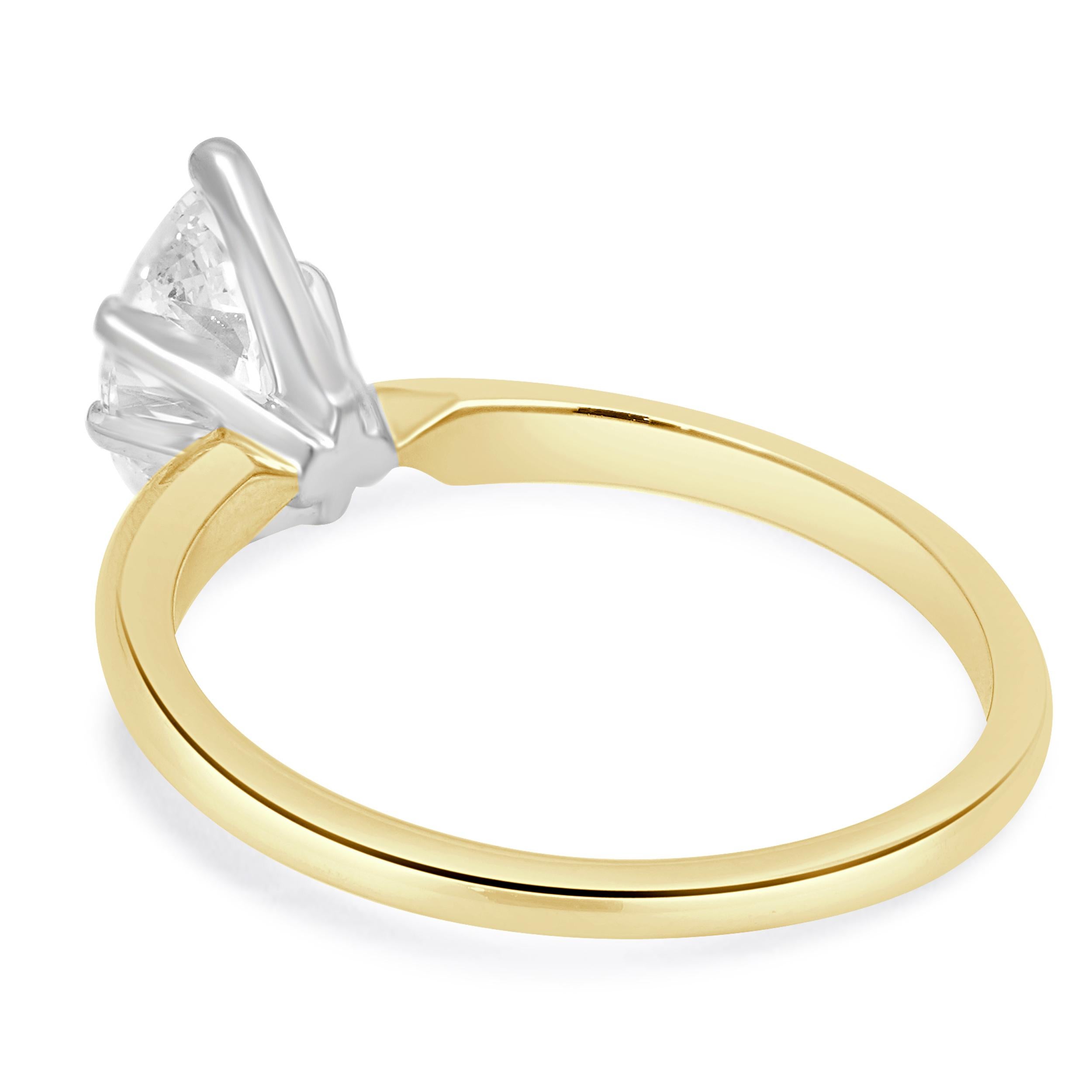 Taille Marquise Bague de fiançailles en or jaune 14K avec diamant marquise en vente
