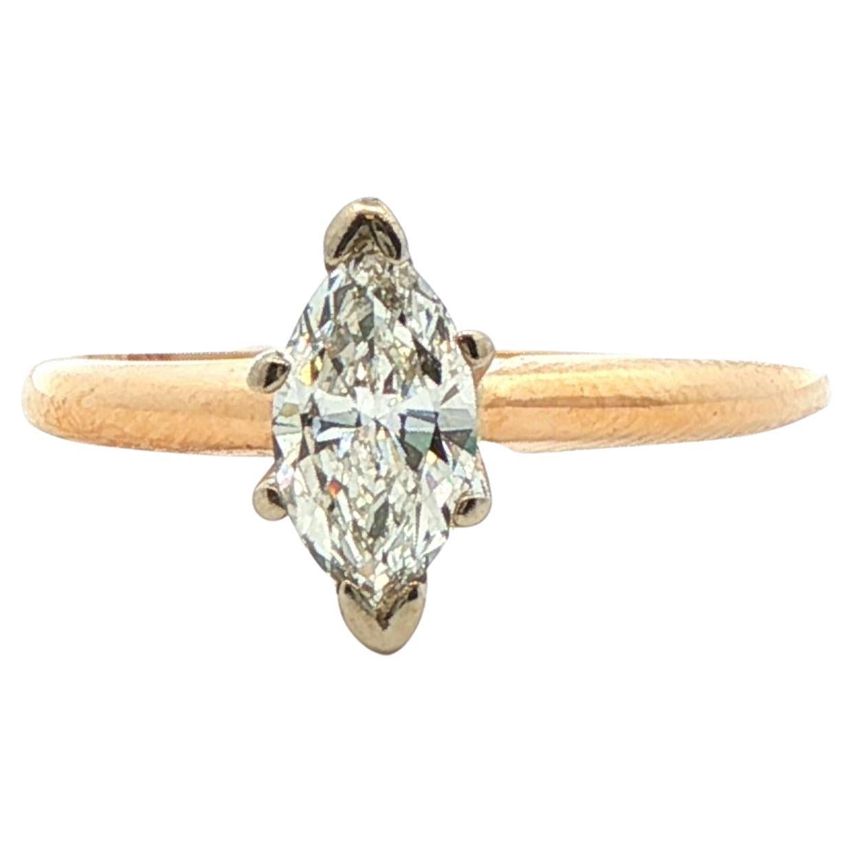 14k Gelbgold Marquise Diamant Verlobungsring