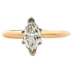 14k Gelbgold Marquise Diamant Verlobungsring