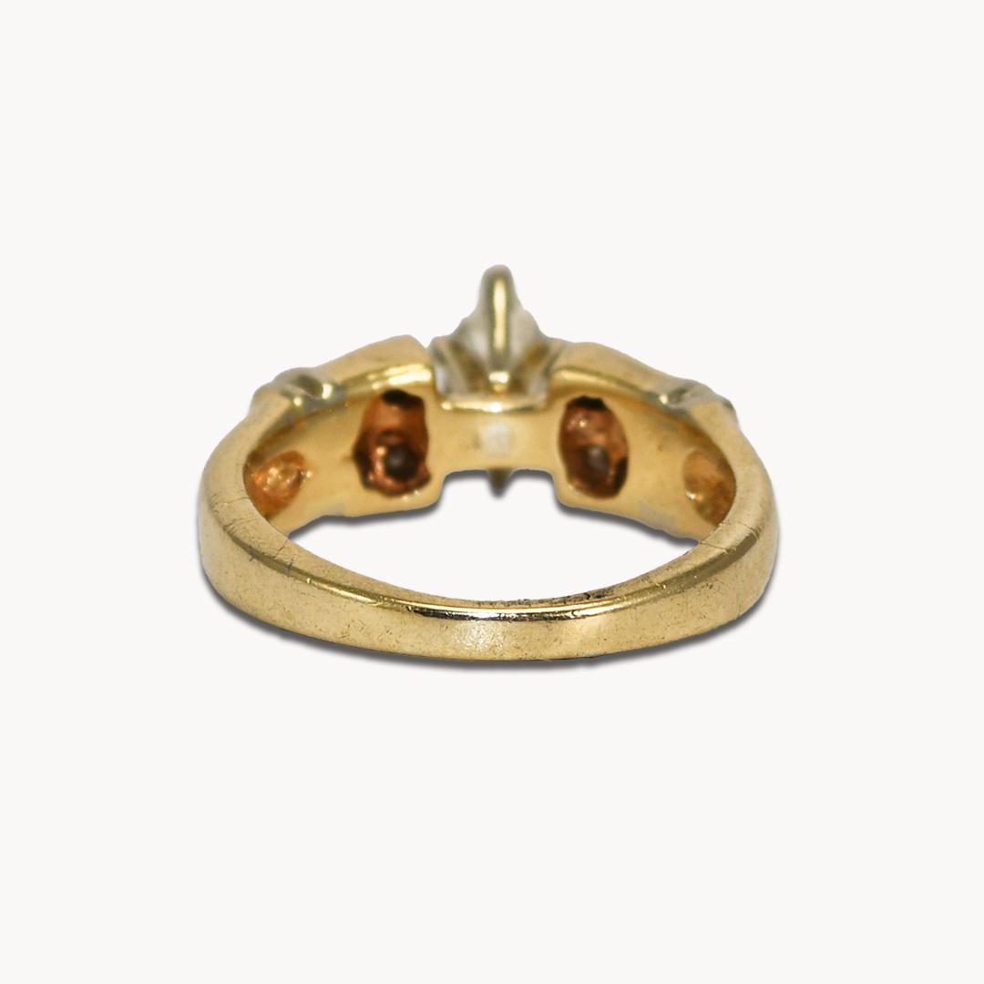 Bague en or jaune 14K à diamant marquise 0,50ct Excellent état - En vente à Laguna Beach, CA