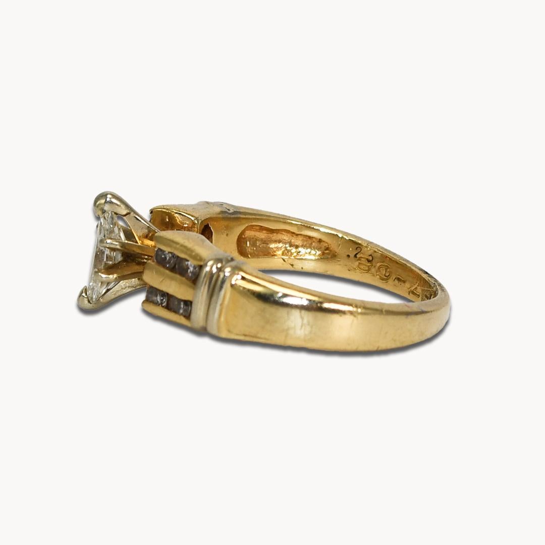 Bague en or jaune 14K à diamant marquise 0,50ct Unisexe en vente