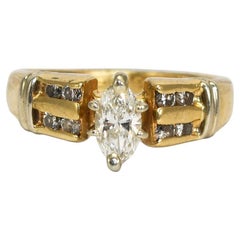Bague en or jaune 14K à diamant marquise 0,50ct