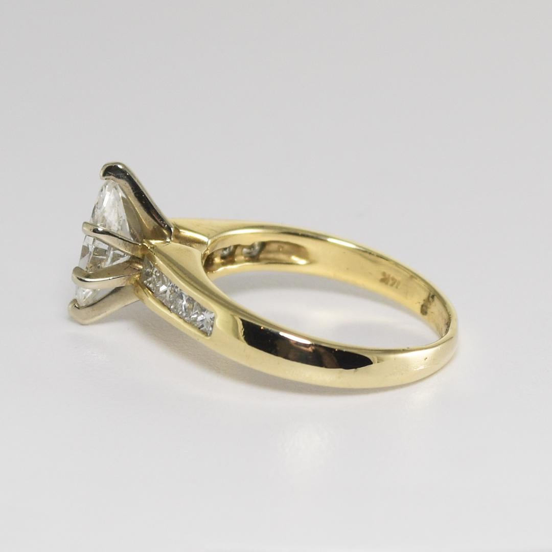 Bague marquise en or jaune 14 carats 0,90 carat Unisexe en vente