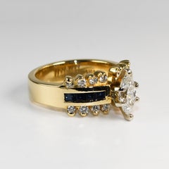 Anello con diamante marquise in oro giallo 14K 0,95ct