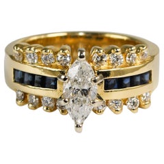 14K Yellow Gold Marquise Diamond Ring 0.95ct
