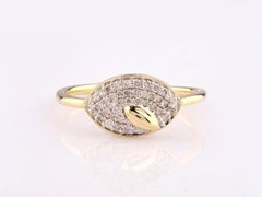 14K Yellow Gold Marquise Pave Diamond Statement Ring
