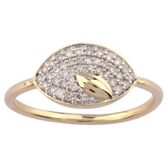 14K Yellow Gold Marquise Pave Diamond Statement Ring