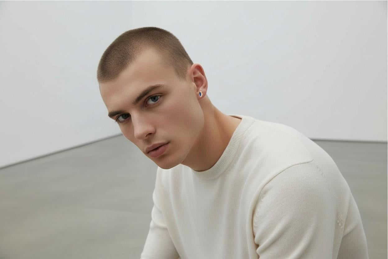 Réalisés en or jaune 14 carats, ces élégants mini-boucles d'oreilles mettent en valeur une paire de saphirs taille marquise d'une valeur totale d'environ 0,45 carat. Chaque saphir est serti de manière à mettre en valeur la silhouette allongée et