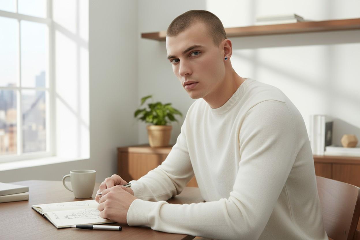 Mini-boucles d'oreilles en or jaune 14K avec saphir marquise 0.45 ctw 2ème ou 3ème trou Neuf - En vente à New York, NY