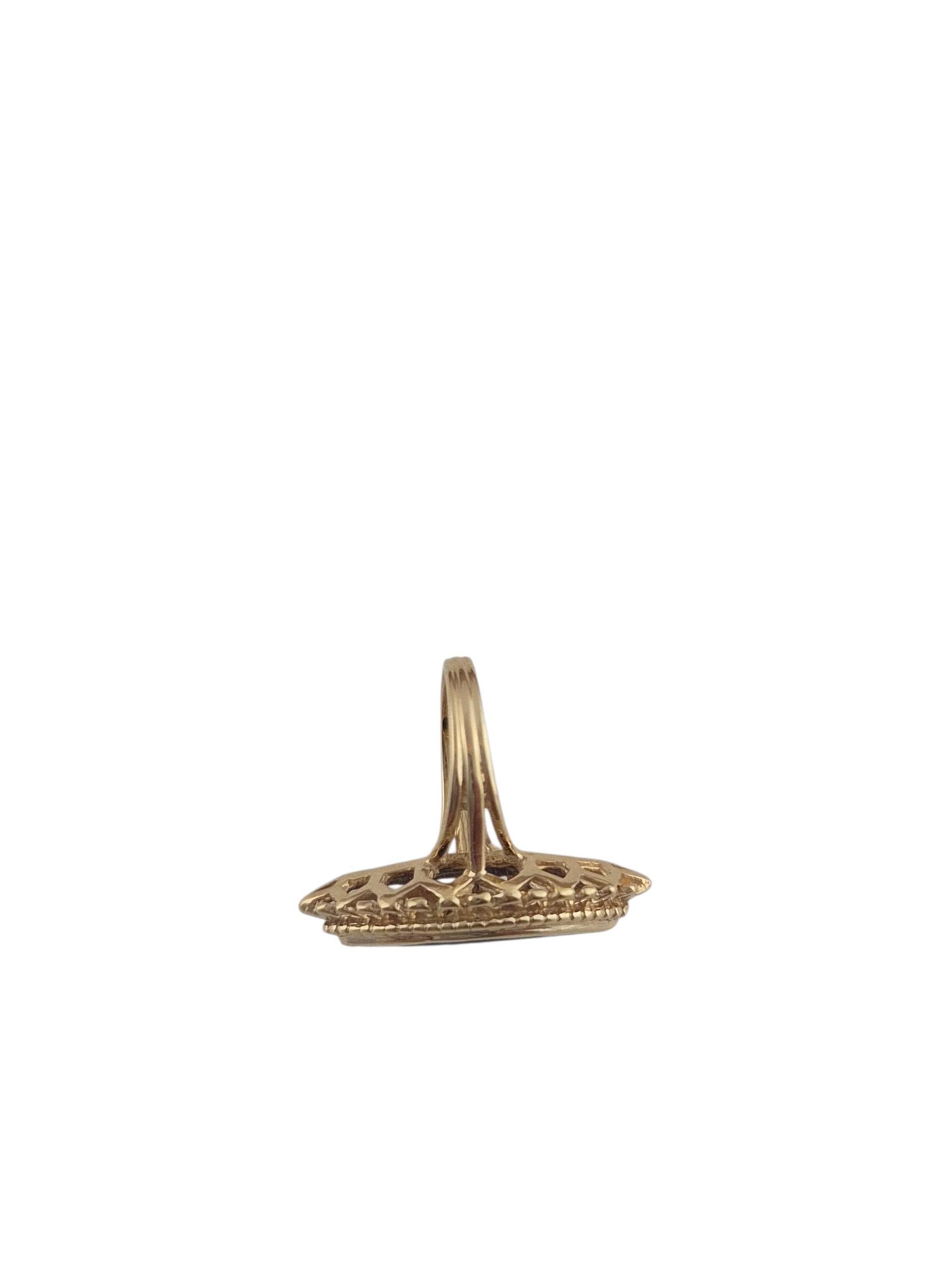 Bague en or jaune 14K en forme de marquise en onyx #23721 Bon état - En vente à Washington Depot, CT