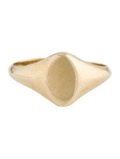 14K Yellow Gold Marquoise Signet Ring