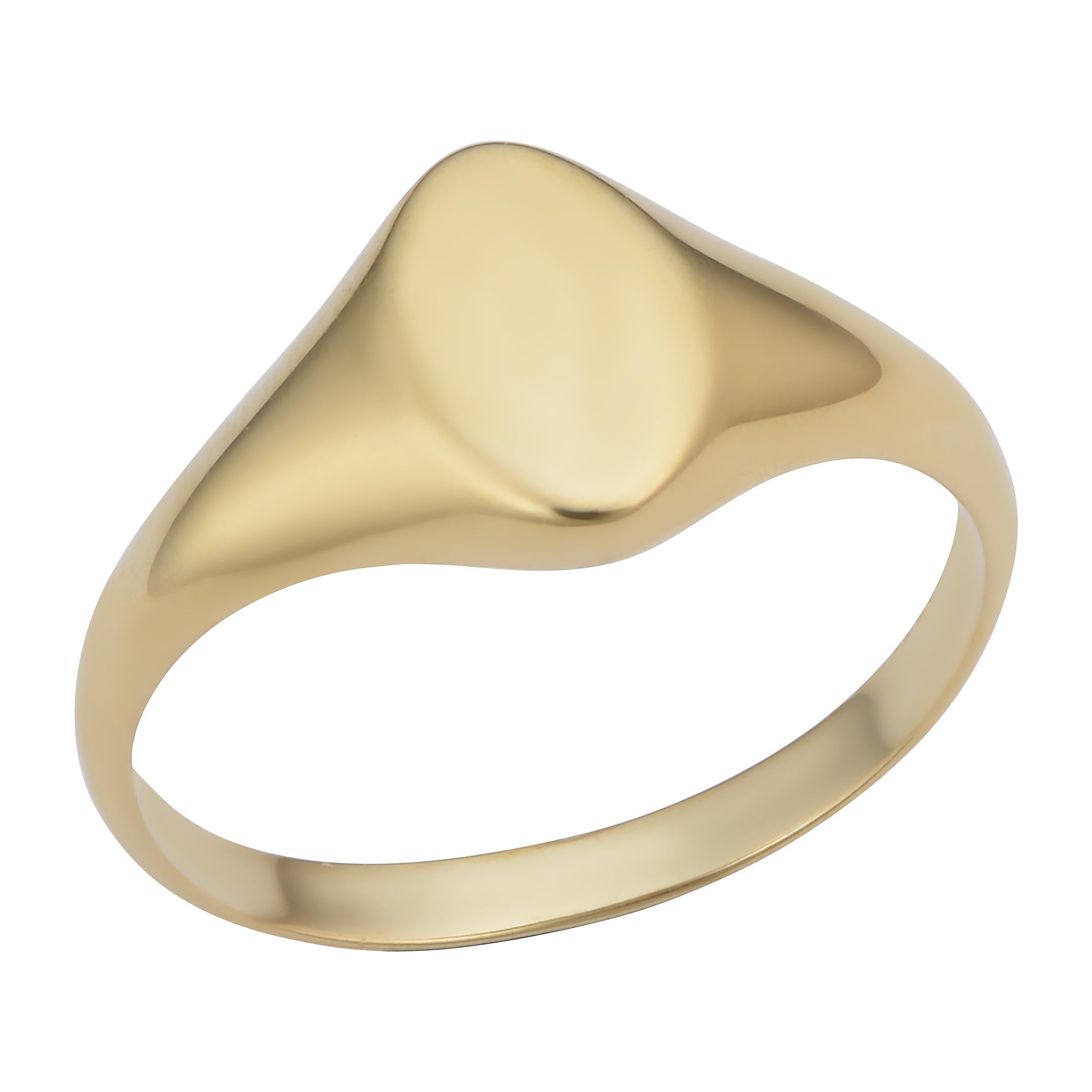 14K Yellow Gold Marquoise Signet Ring In New Condition For Sale In Great neck, NY