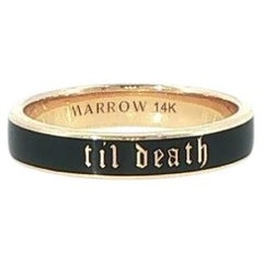 14K Yellow Gold Marrow "Til Death" Black Enamel Ring